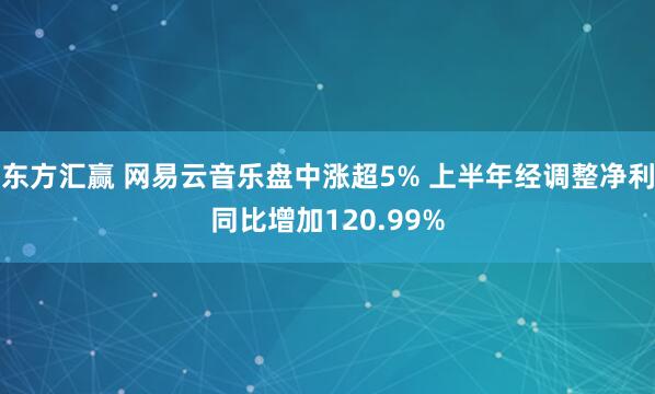 东方汇赢 网易云音乐盘中涨超5% 上半年经调整净利同比增加120.99%