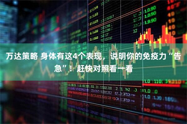 万达策略 身体有这4个表现，说明你的免疫力“告急”！赶快对照看一看