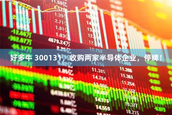 好多牛 300131，收购两家半导体企业，停牌！