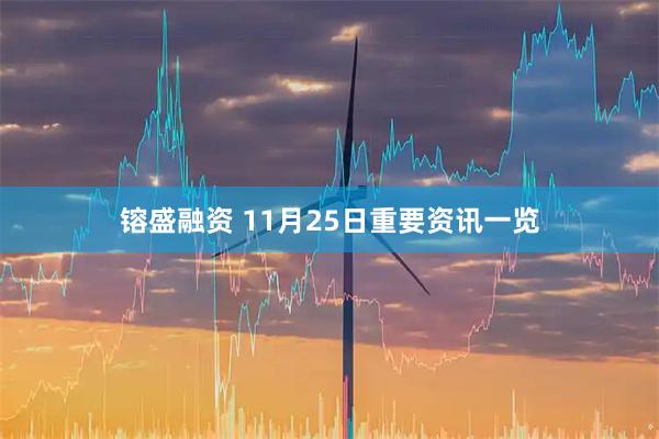 镕盛融资 11月25日重要资讯一览