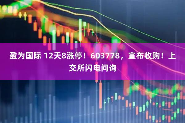 盈为国际 12天8涨停！603778，宣布收购！上交所闪电问询