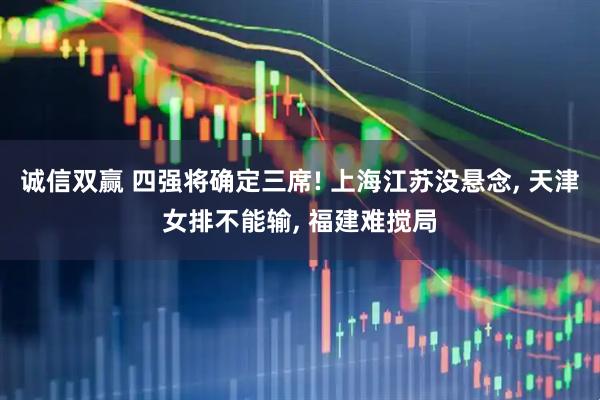 诚信双赢 四强将确定三席! 上海江苏没悬念, 天津女排不能输, 福建难搅局